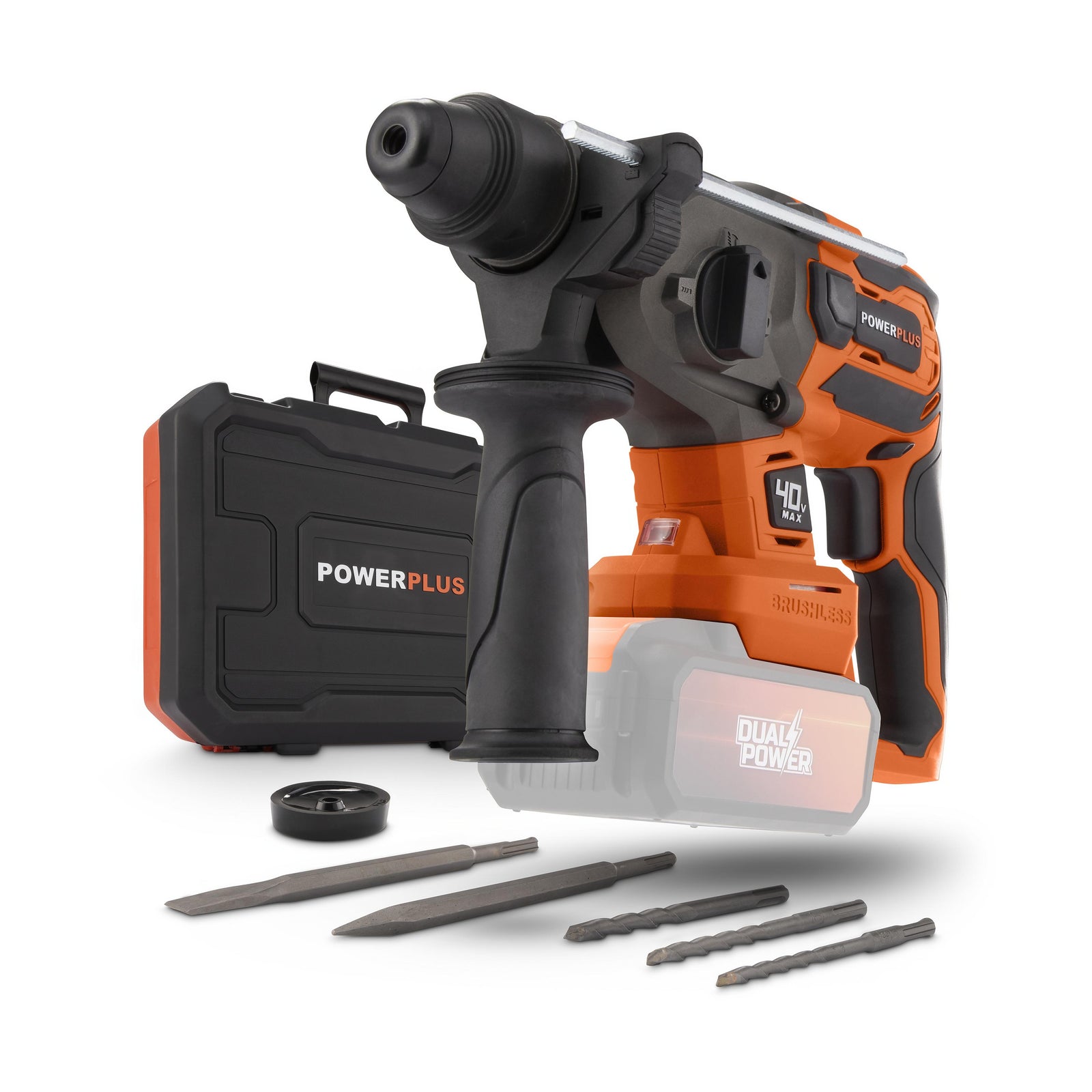 Borehammer 40V 3 joule + 5 tilbehør