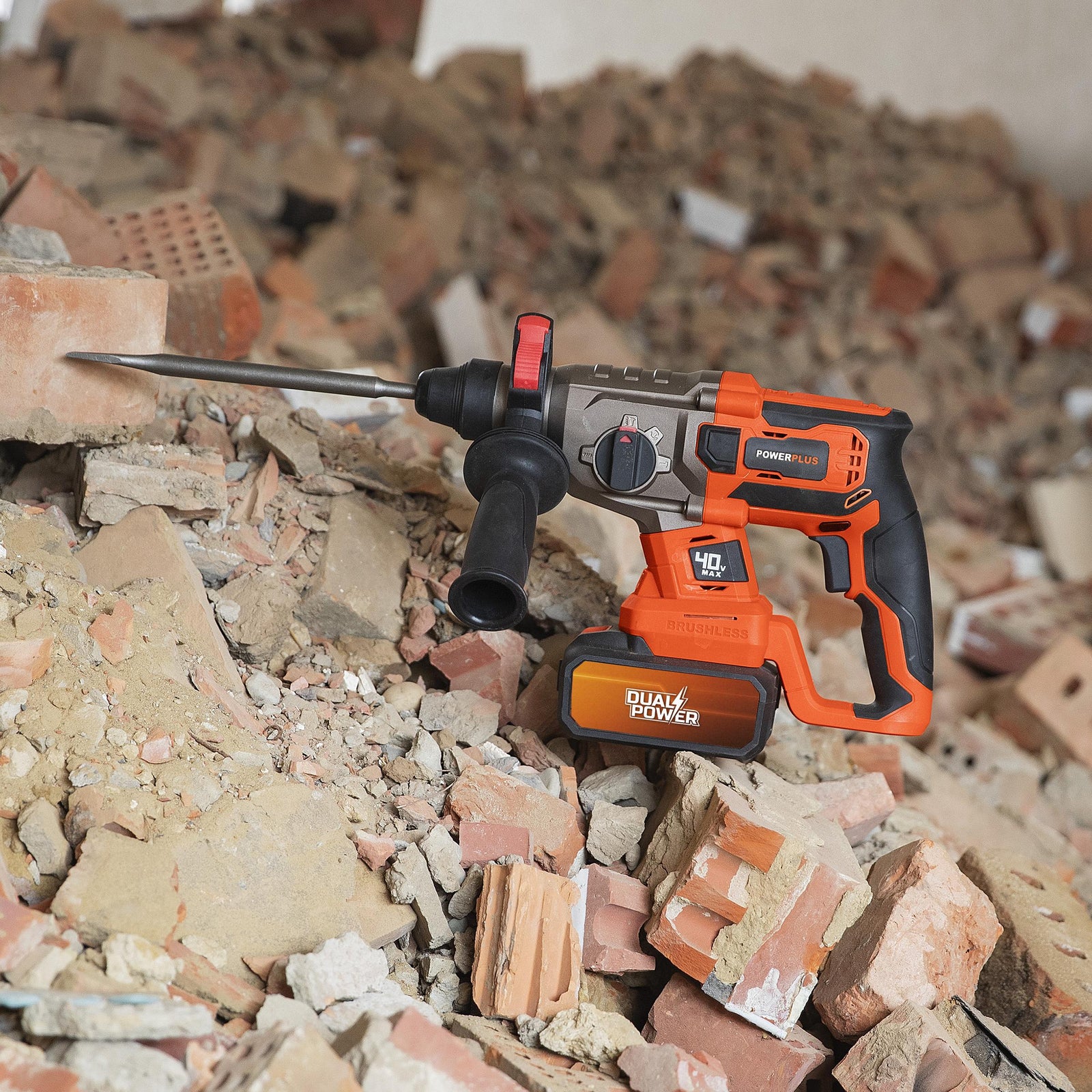 Borehammer 40V 3 joule + 5 tilbehør