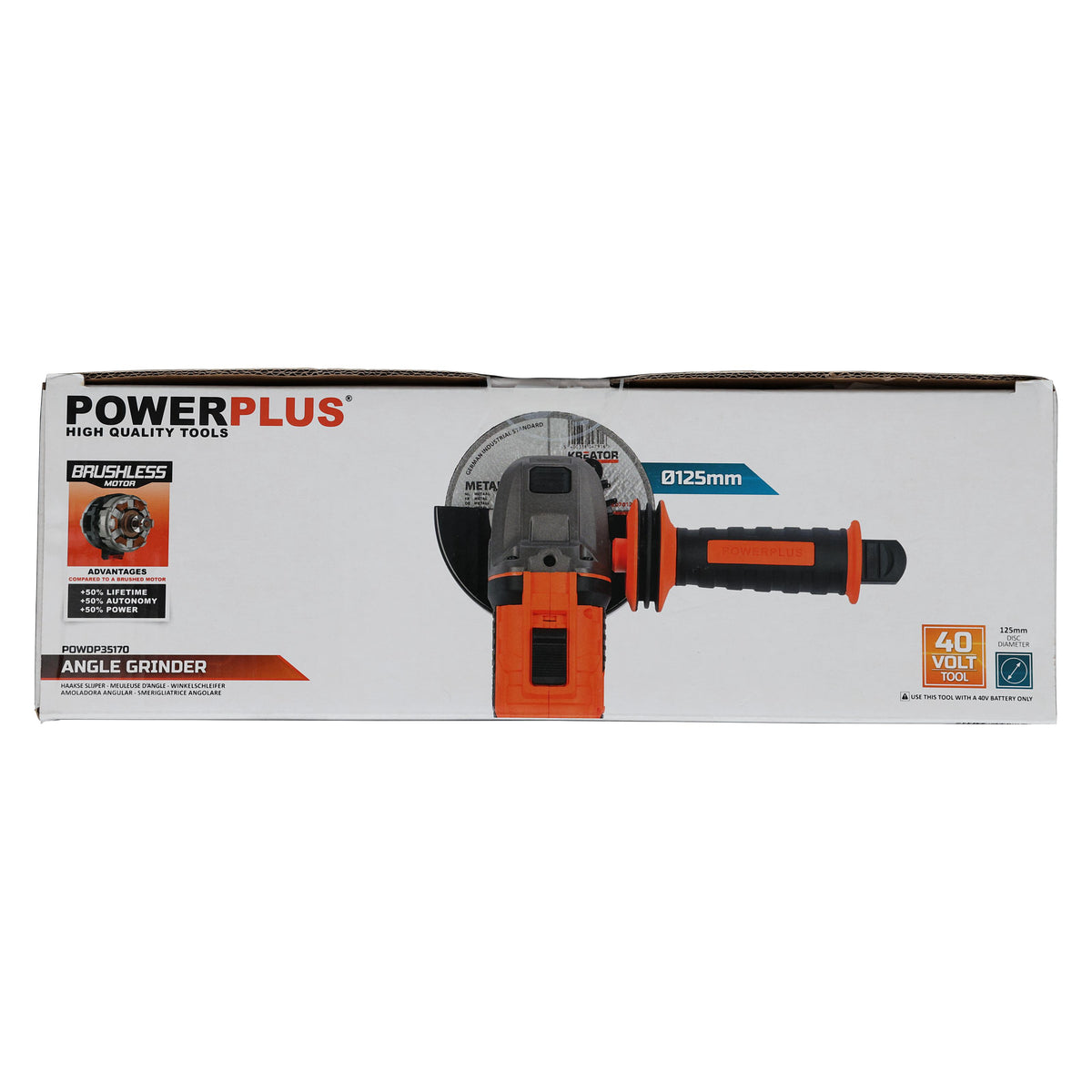 Vinkelsliber 125 mm 40 V (Uden batteri)