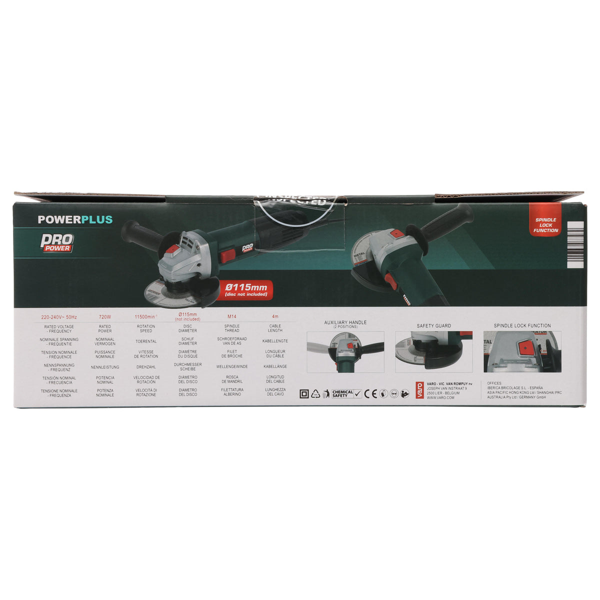 Vinkelsliber 115 mm - 720 Watt (Uden skive)