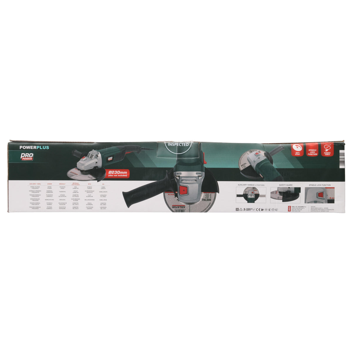Vinkelsliber 230 mm - 2300 Watt (Uden skive)