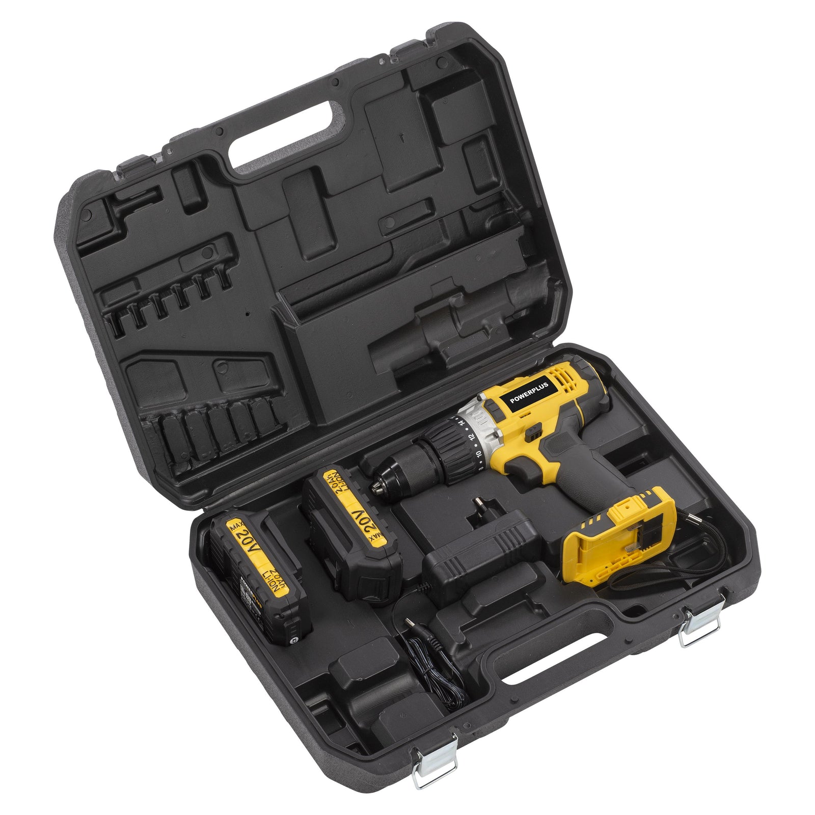 Slagboremaskine 20 V med 2 batterier 2,0 Ah og lader