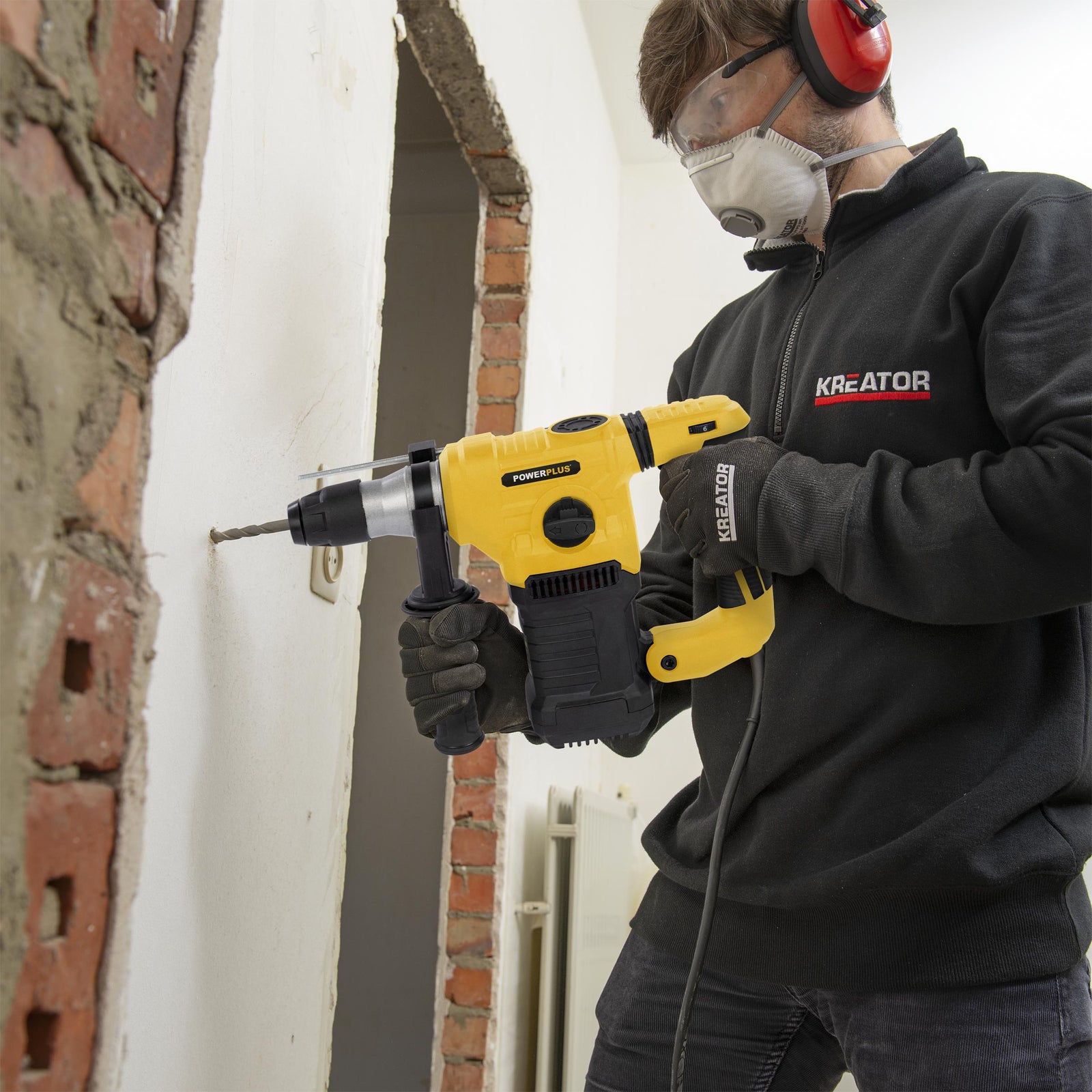 Borehammer i kuffert + 17 dele 5J/1500 W