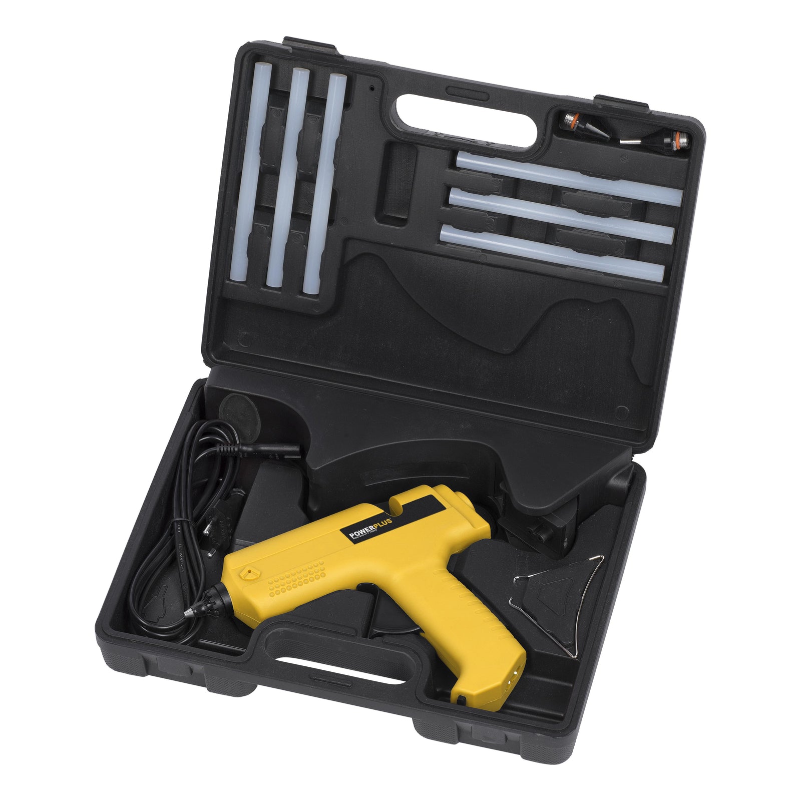 Limpistol opladelig i kuffert og 6 lim