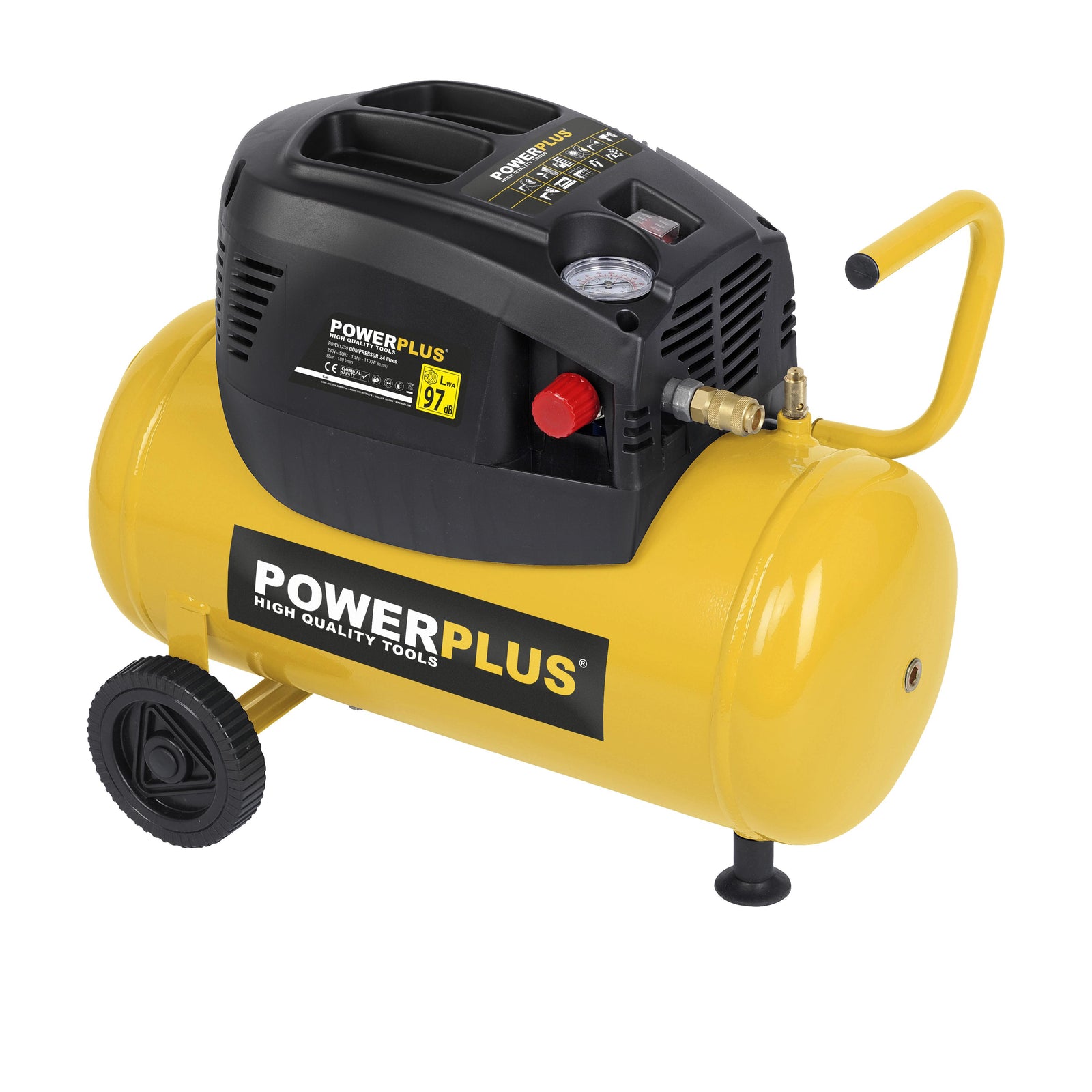 Kompressor 1,5 hk, 24 liter + tilbehør