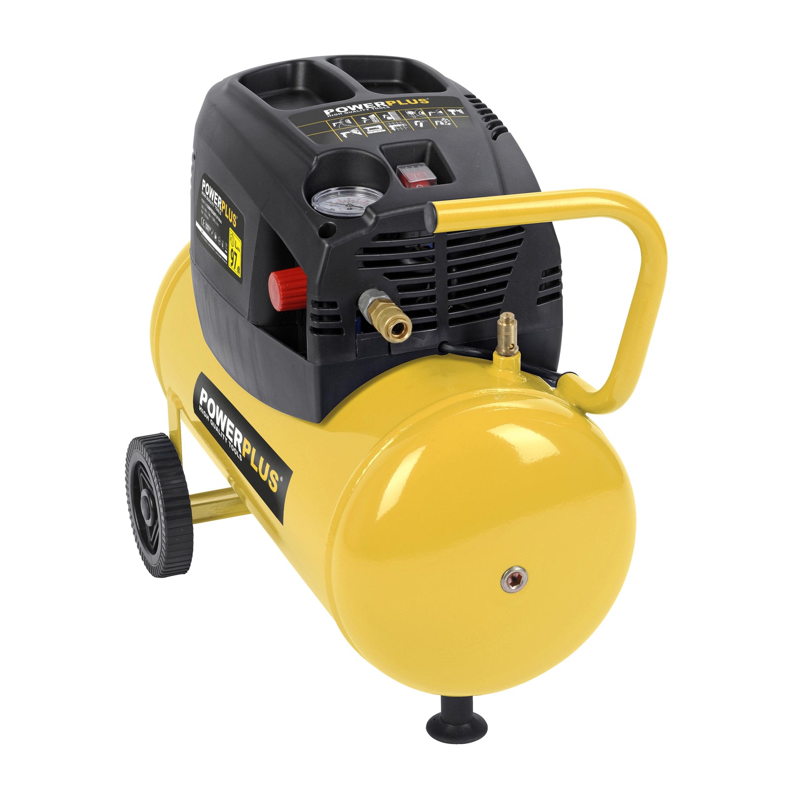 Kompressor 1,5 hk, 24 liter + tilbehør