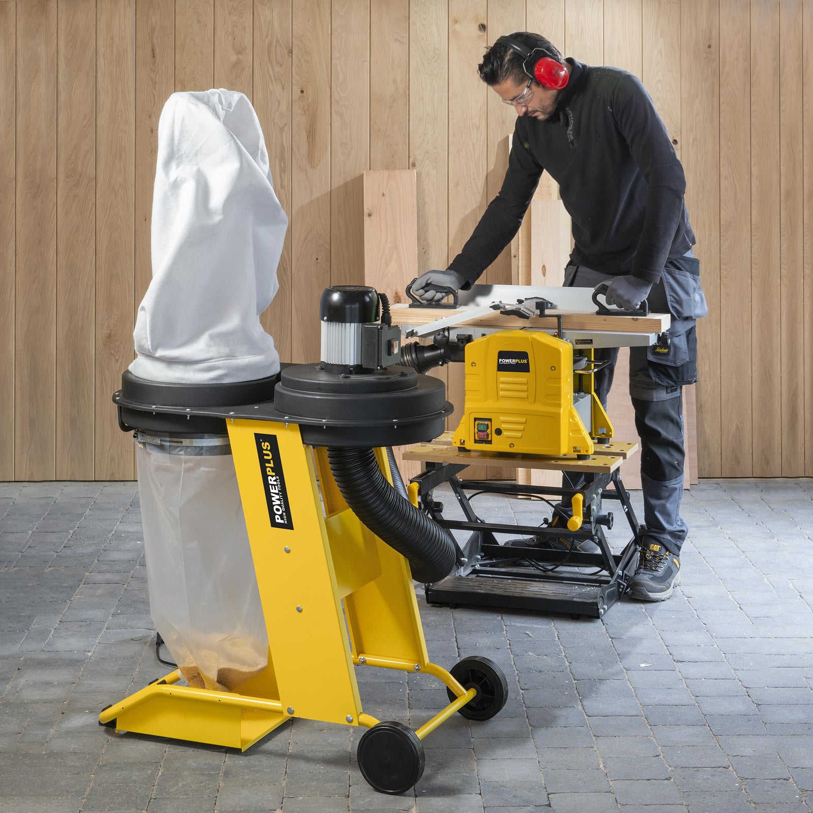 Spånopsuger 550 W med 65 l opsamlingspose, på hjul