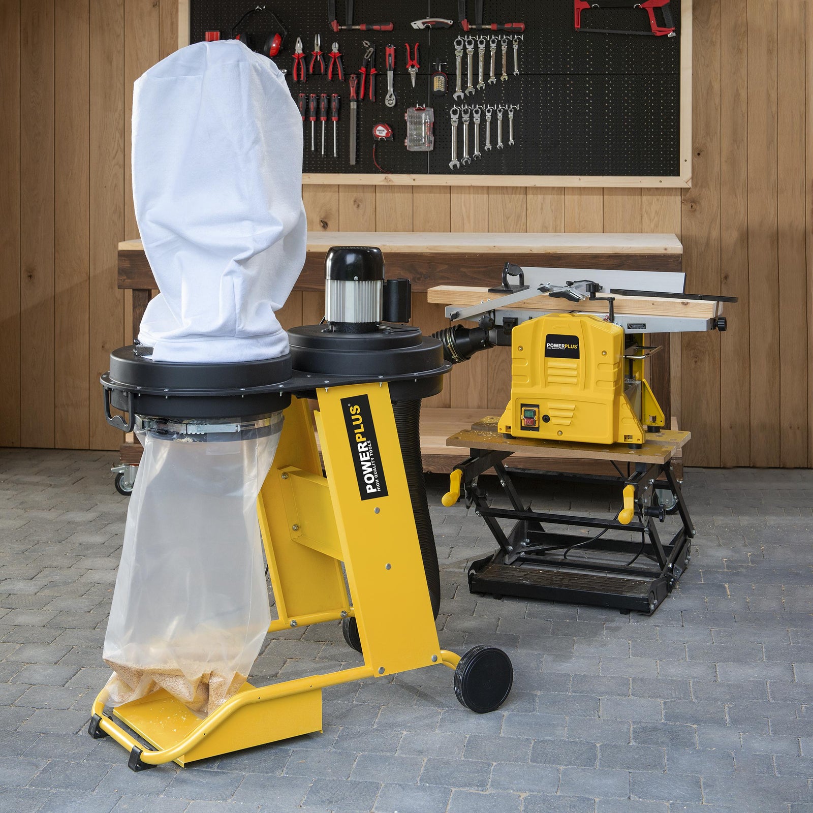 Spånopsuger 550 W med 65 l opsamlingspose, på hjul