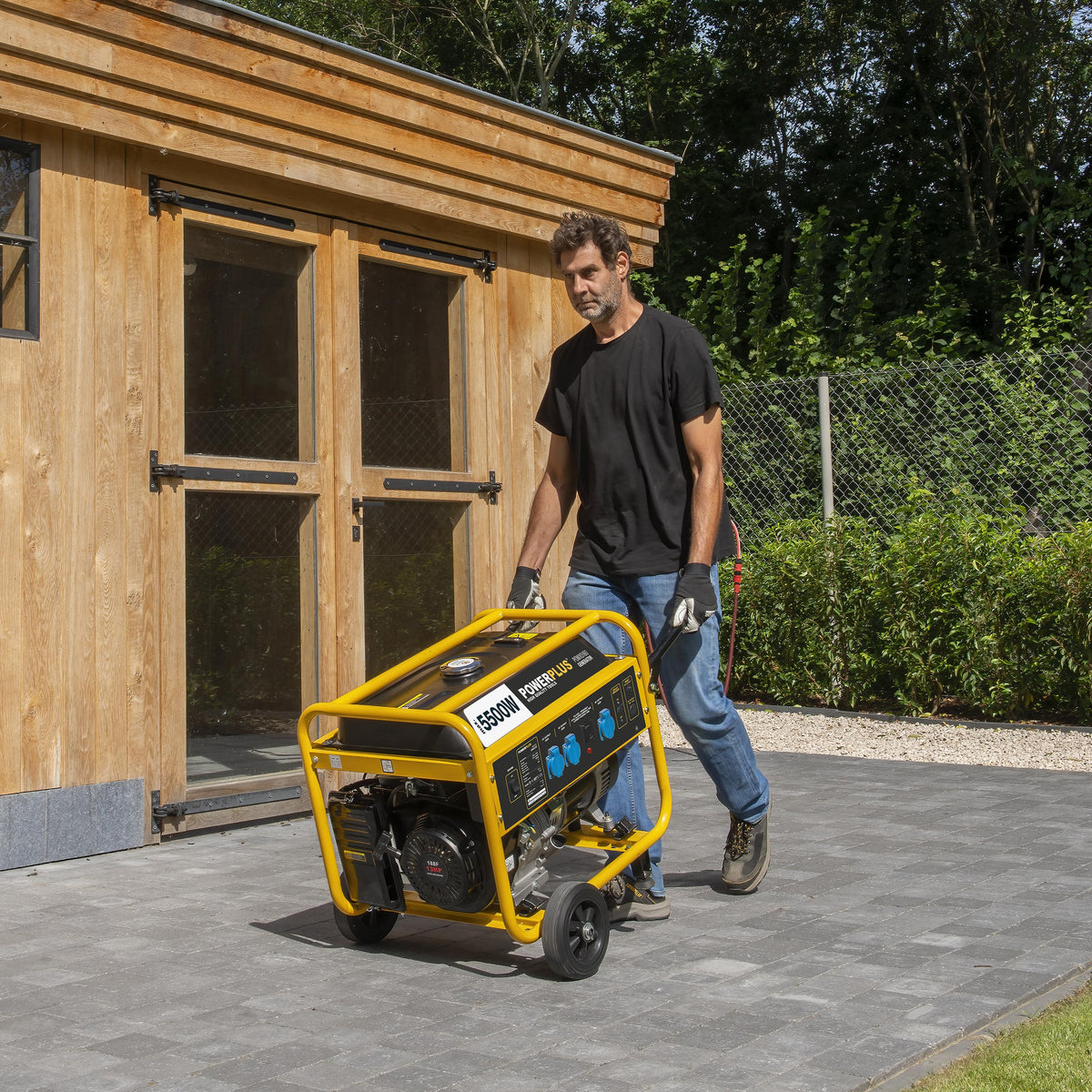 Benzin generator med hjul 5500 W 25 L