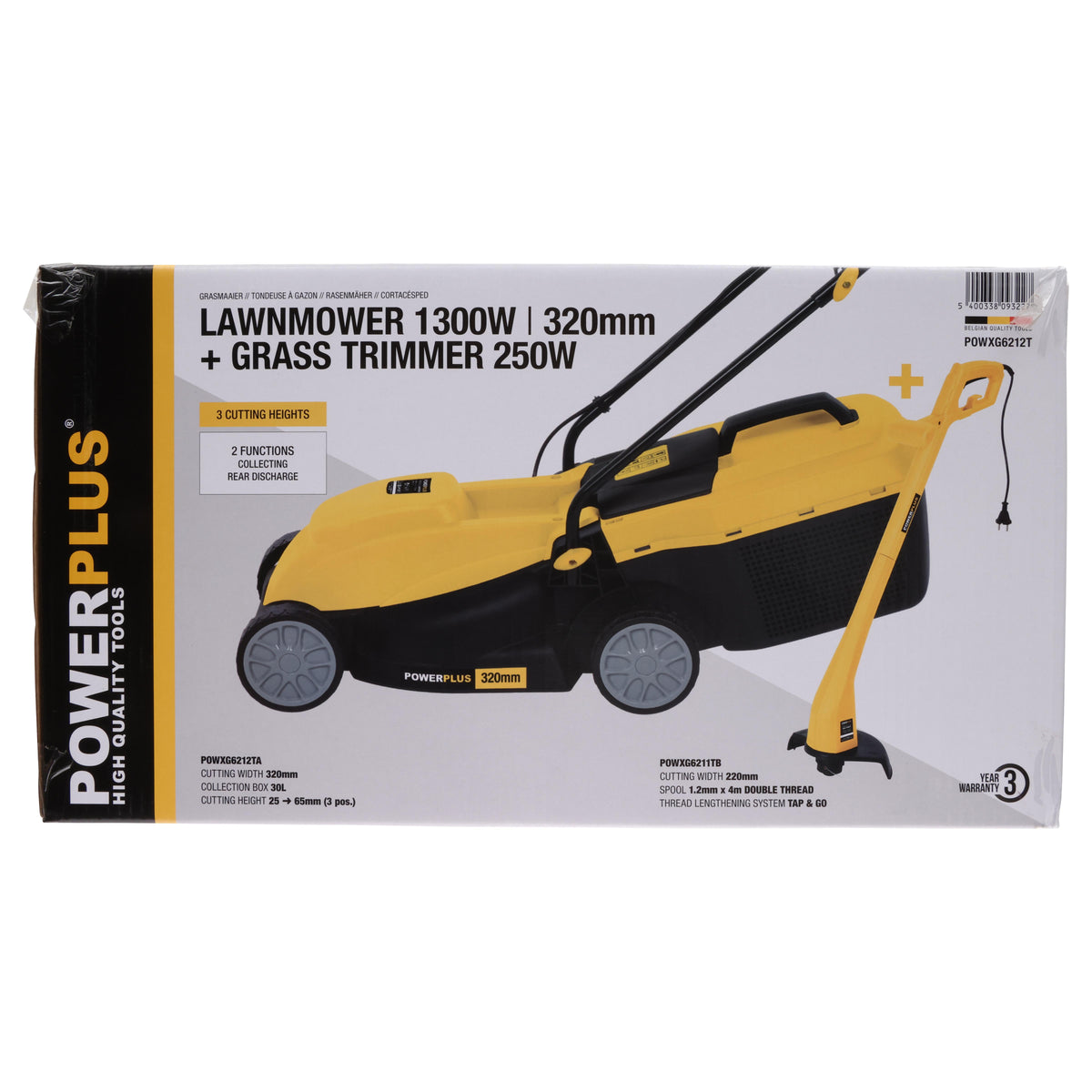 Plæneklipper 1300W 320mm + Trimmer 250W