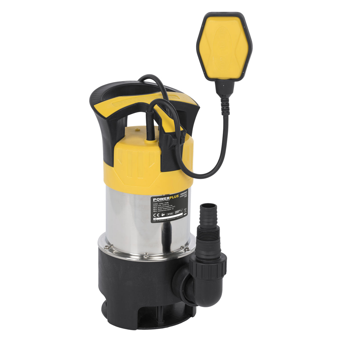 Rustfri dykpumpe 750 watt, snavset vand