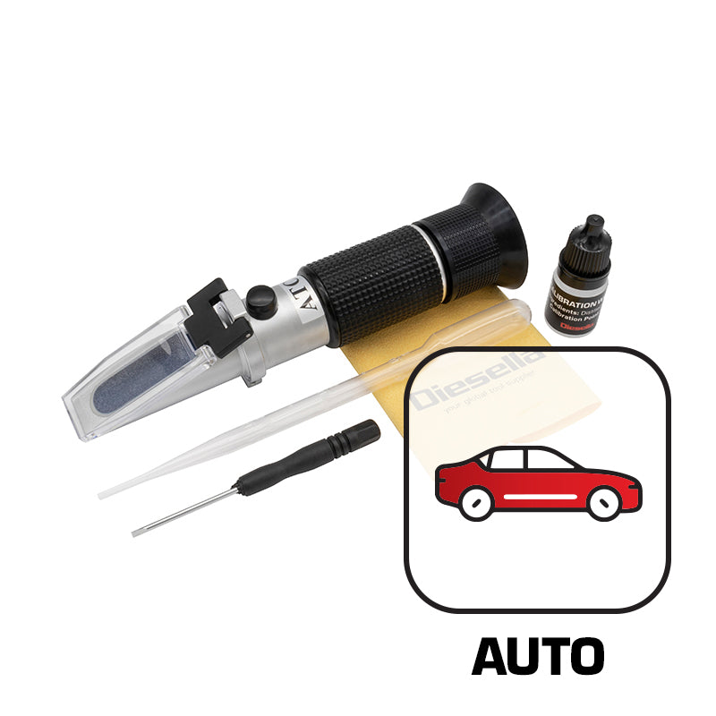 Refraktometer Auto Glycol 0–66% (EG/PG/BF) med "ATC" (0–66% / 0–62% / 1,10–1,40)