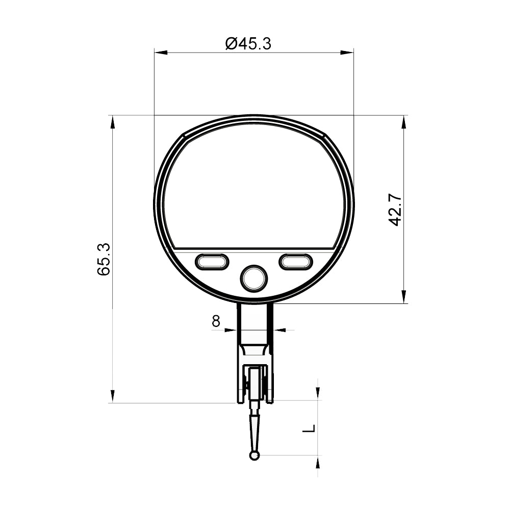 Digital vippeindikator S_DIAL TEST SMART 0,8 × 0,001 mm IP54 tastelængde 12,5 mm Bluetooth