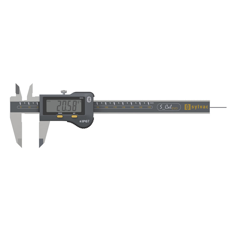 Digital skydelære S_Cal EVO SMART 150 mm IP67 Bluetooth depth rod Ø1,5 mm