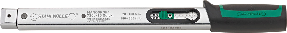 MANOSKOP 730A/5 Quick momentnøgle 6–50 Nm, indstik 9 × 12 mm