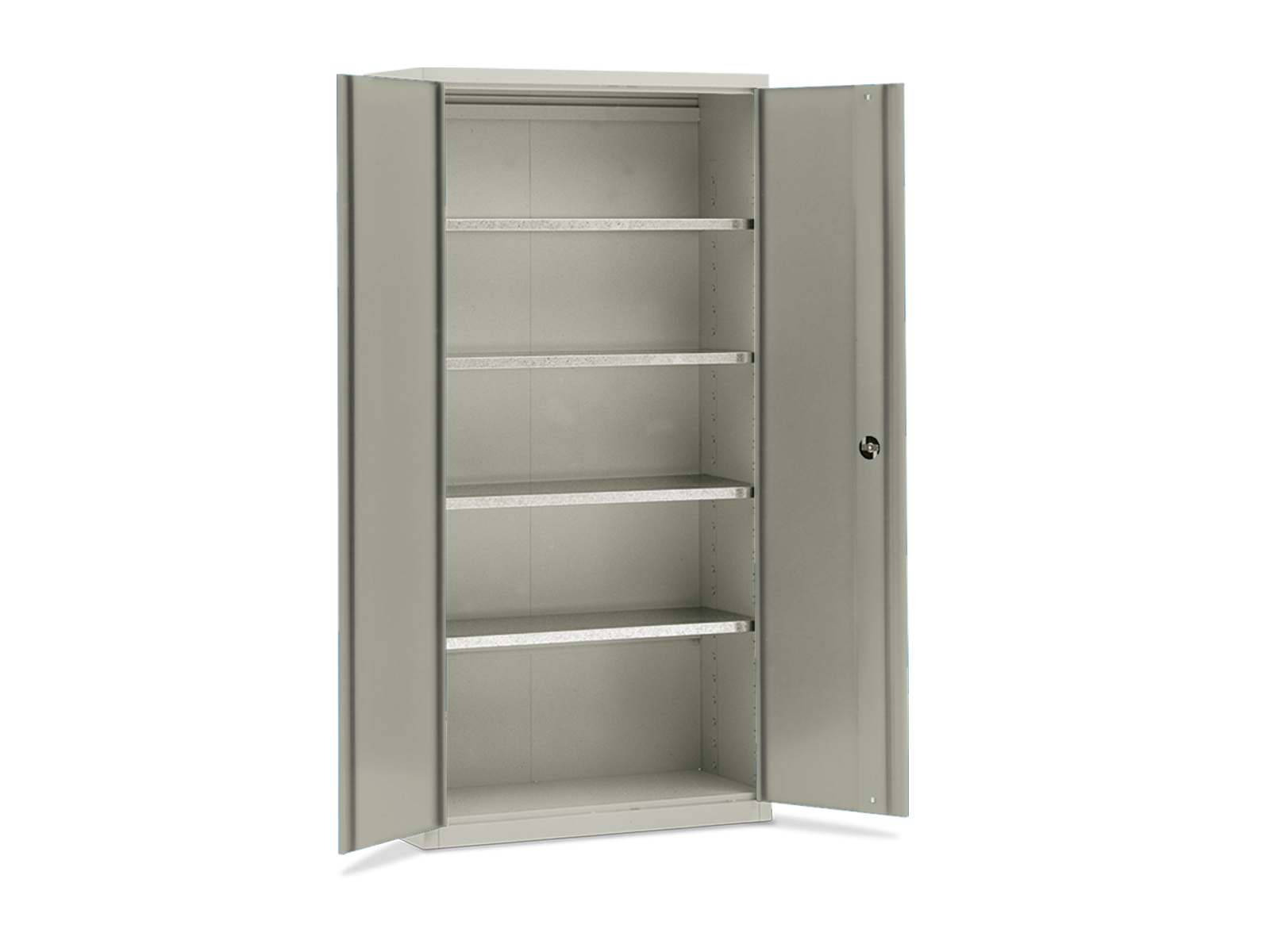MS-1 materialeskab med 4 galvaniserede hylder, D 445 mm