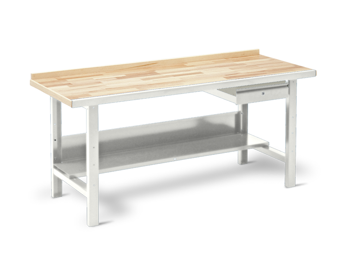VBB-1.15 værkstedsbord komplet med skuffe og hylde, B 1500 mm
