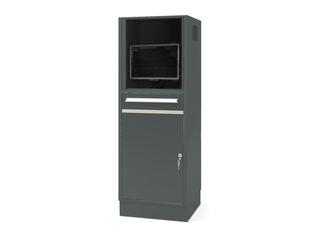 CS-1 computerskab med ventilator og elpanel, H 1600 mm