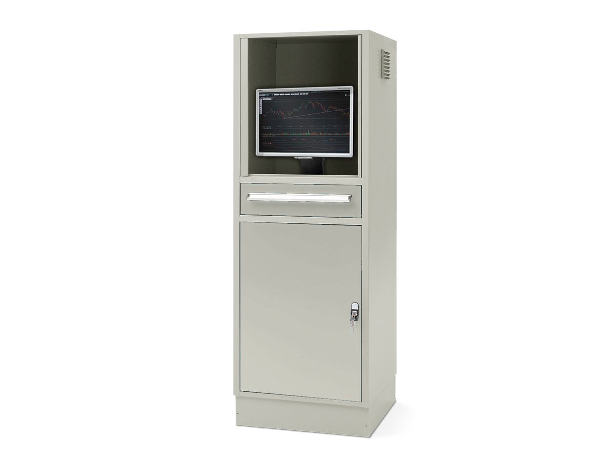 CS-1 computerskab med ventilator og elpanel, H 1600 mm