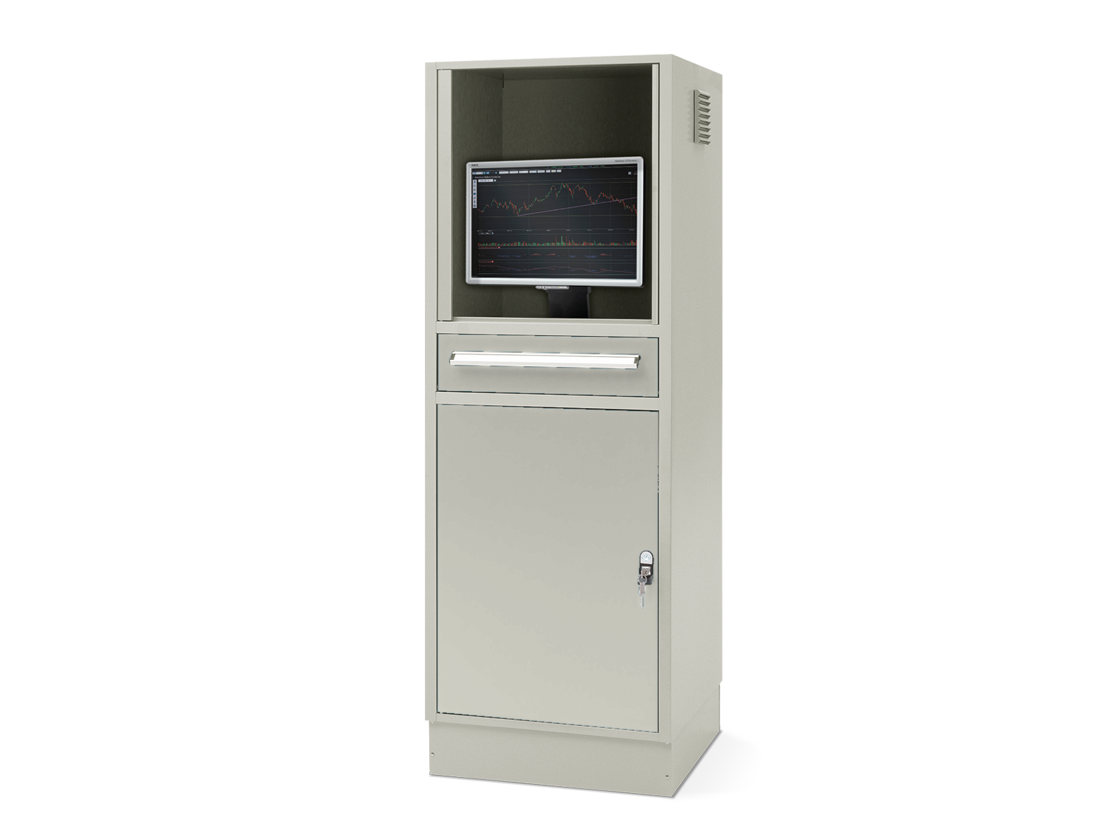 CS-1 computerskab med ventilator og elpanel, H 1600 mm