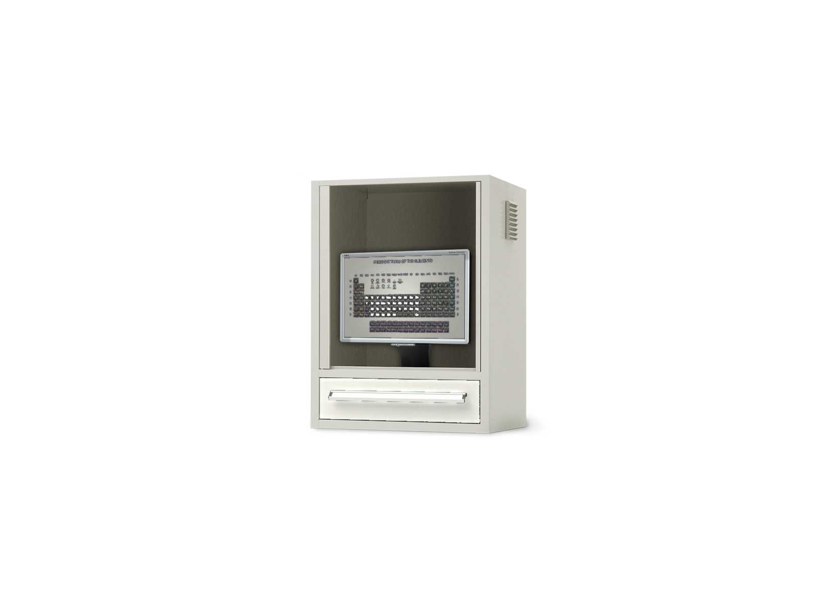 CS-2 computerskab til bord eller væg, H 822 mm