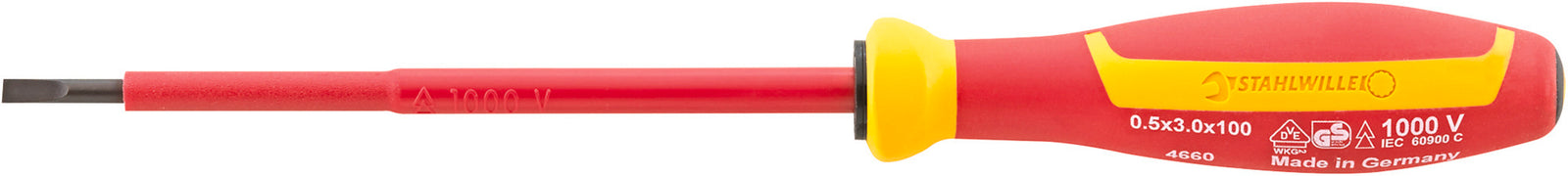 DRALL⁺ 4660 VDE-elektrikerskruetrækker kærv 0,4 × 2,5 mm, 75 mm