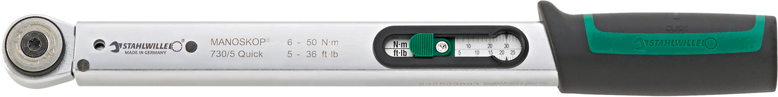 MANOSKOP 730R/5 Quick momentnøgle 6–50 Nm, indstik 9 × 12 mm
