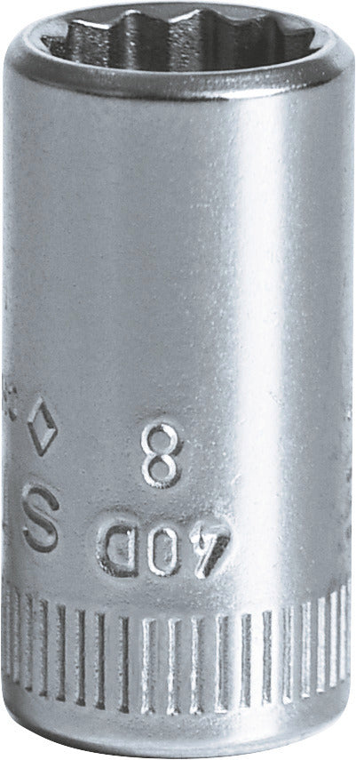 40D top 8 mm, firkant 1/4"