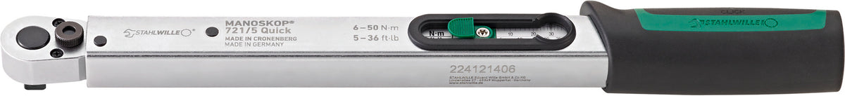 MANOSKOP 721/5 Quick momentnøgle 6–50 Nm, firkant 3/8"