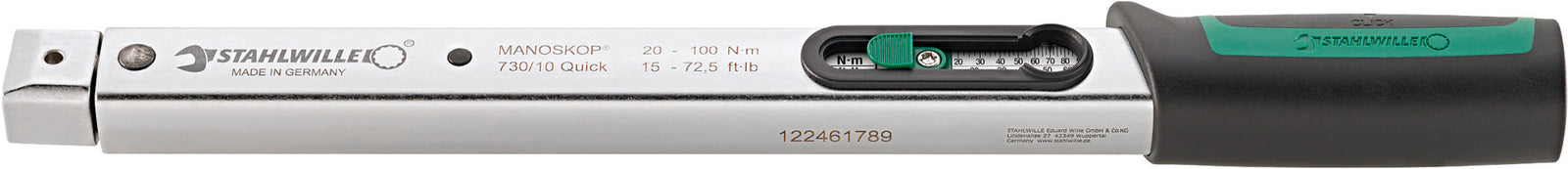 MANOSKOP 730/10 Quick momentnøgle 20–100 Nm, indstik 9 × 12 mm