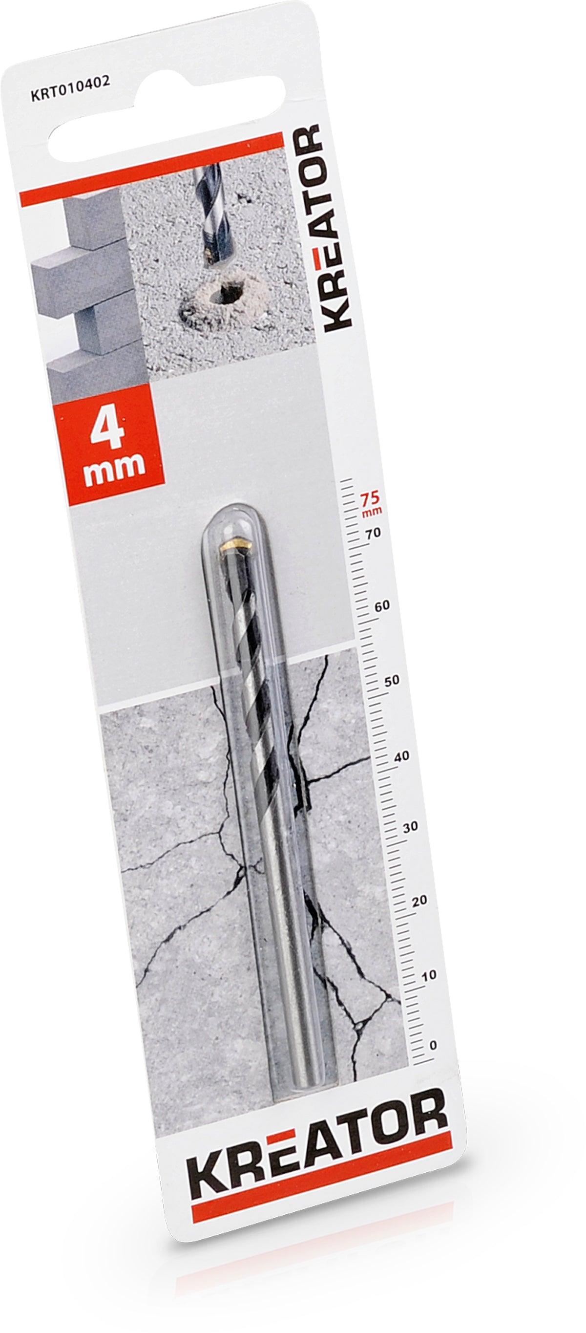 Betonbor 4,0 mm x 75 mm  - med HM platte