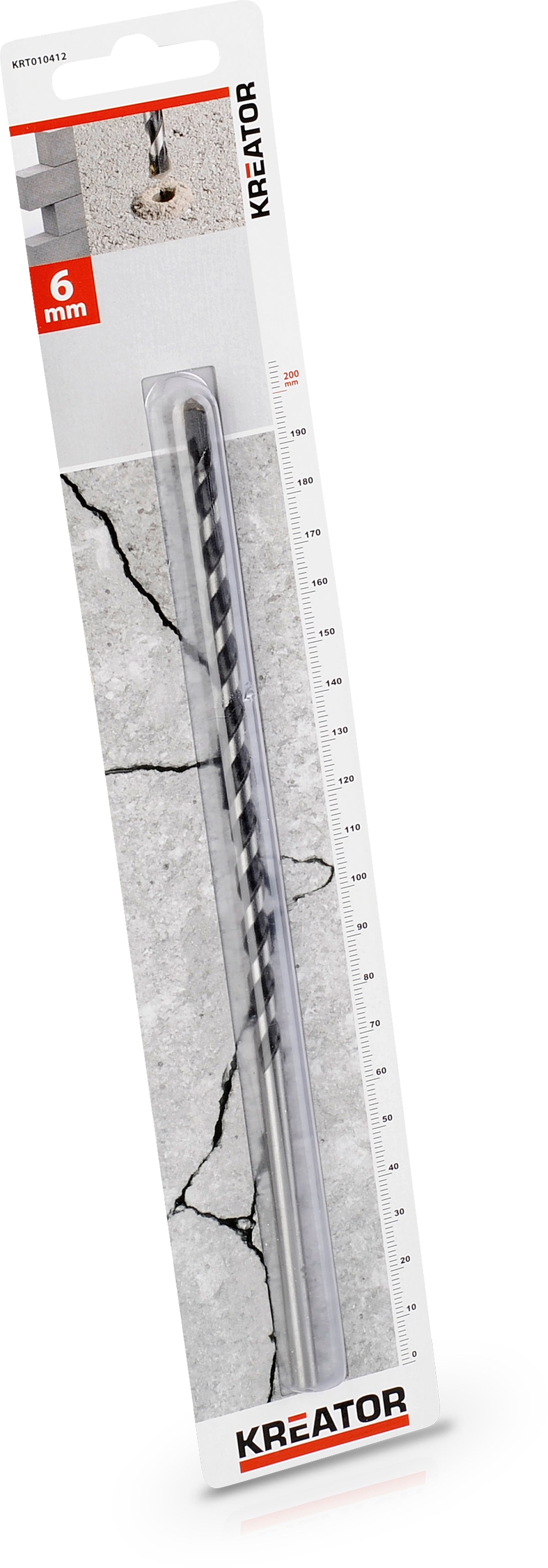 Lange betonbor 6,0 x 200 mm - HM platte