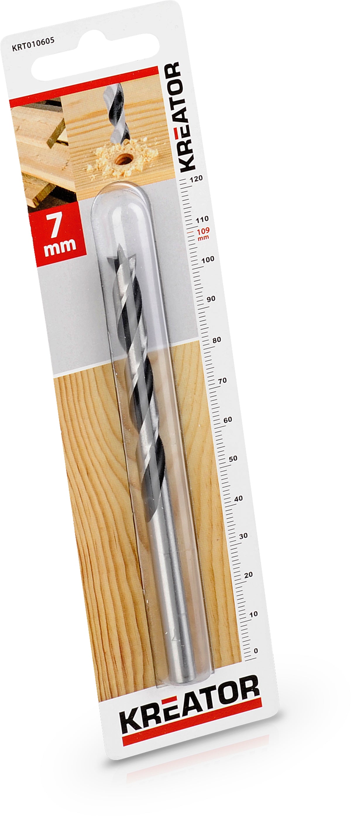Træ spiralbor 7,0 mm x 109 mm
