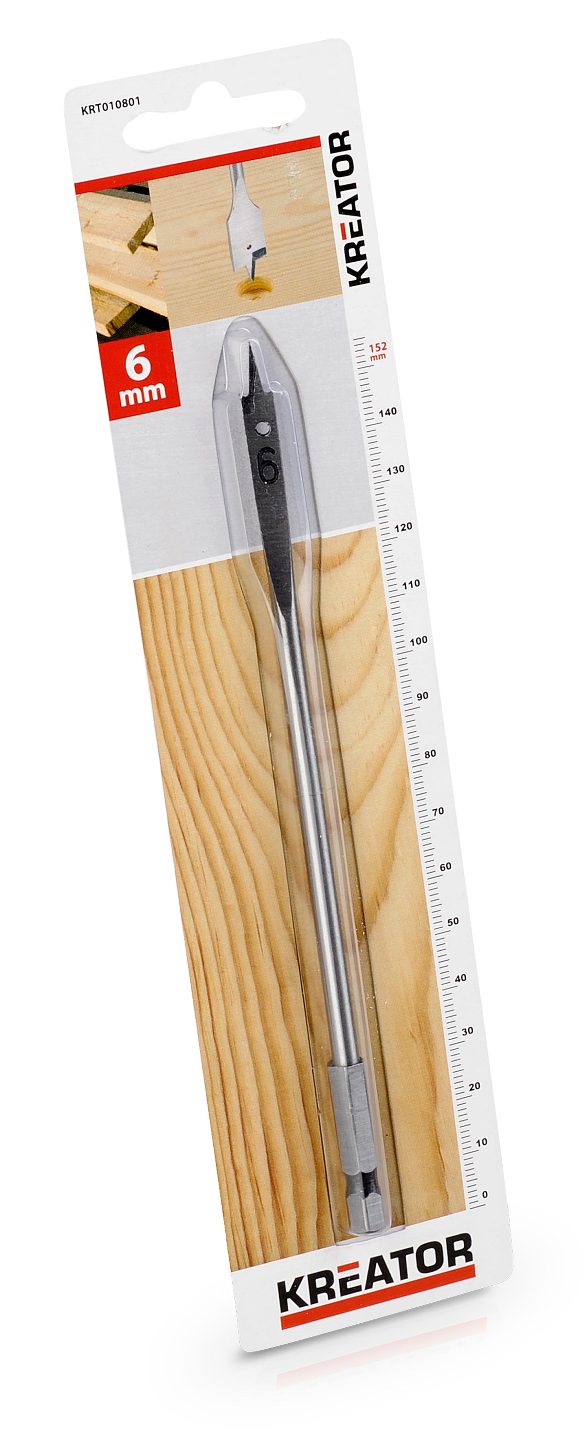 Fladbor 6,0 mm x 152 mm - 1/4 skaft