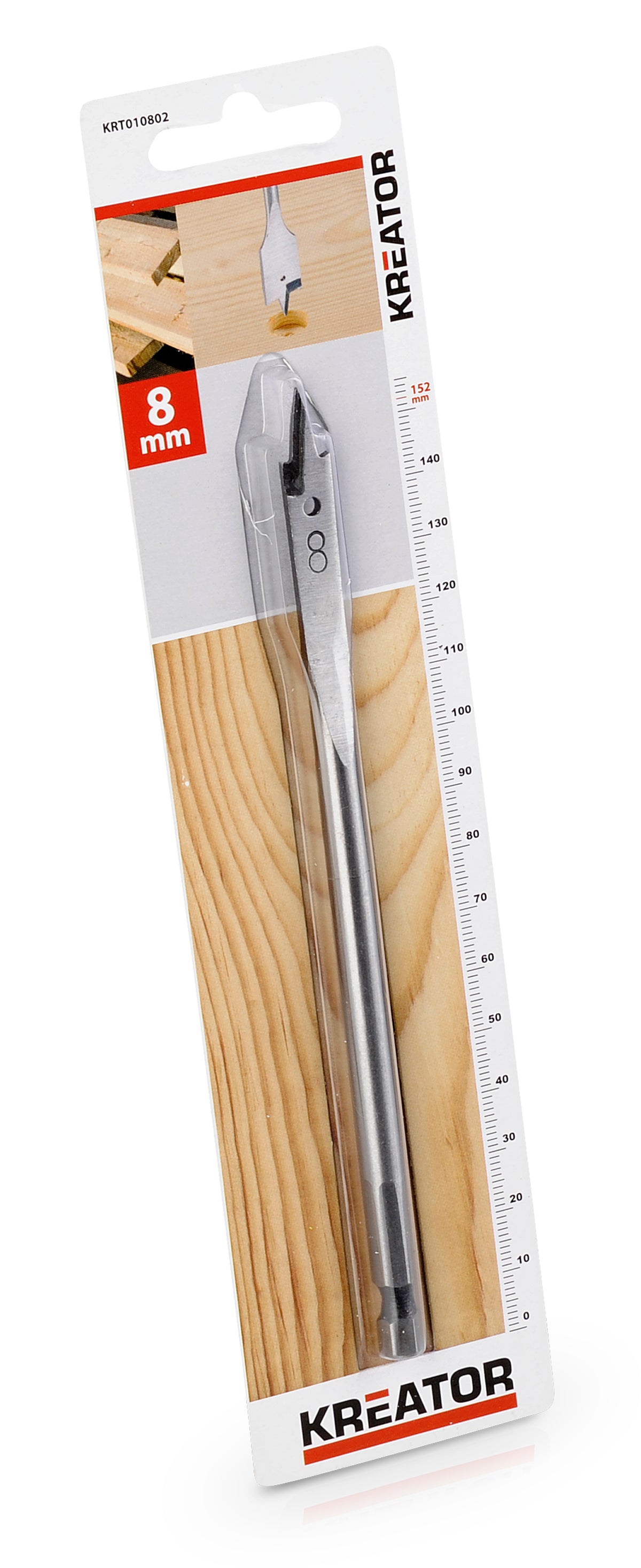 Fladbor 8,0 mm x 152 mm - 1/4 skaft