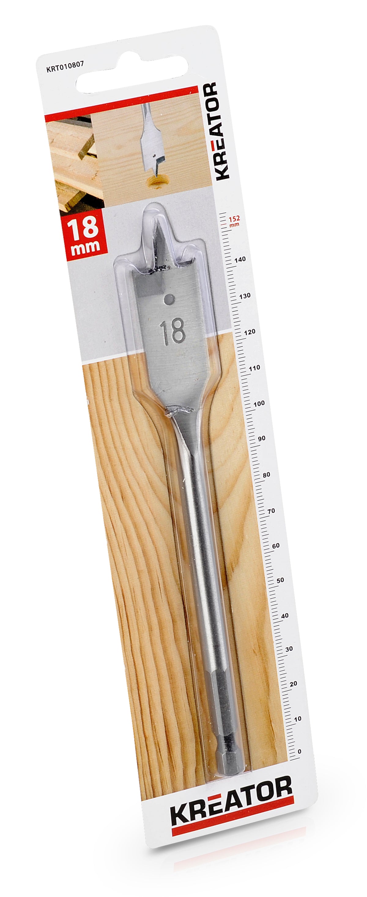 Fladbor 18,0 mm x 152 mm - 1/4 skaft