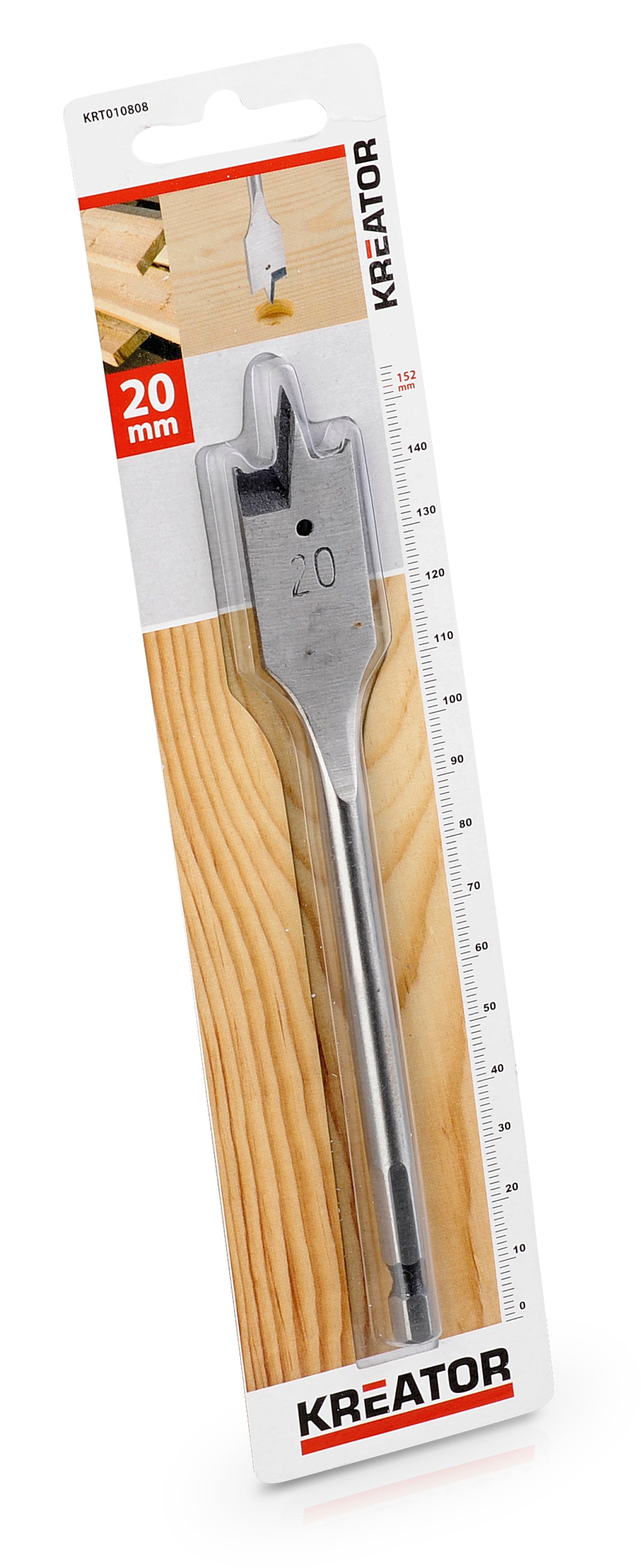 Fladbor 20,0 mm x 152 mm - 1/4 skaft