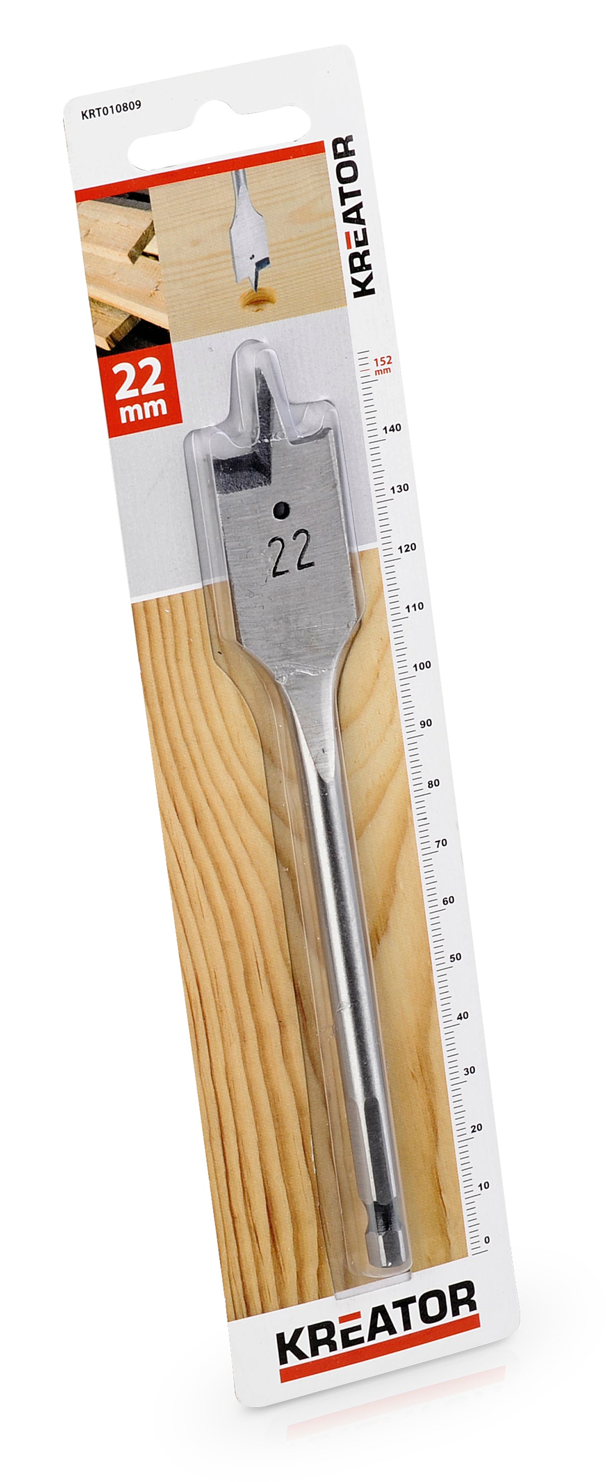 Fladbor 22,0 mm x 152 mm - 1/4 skaft