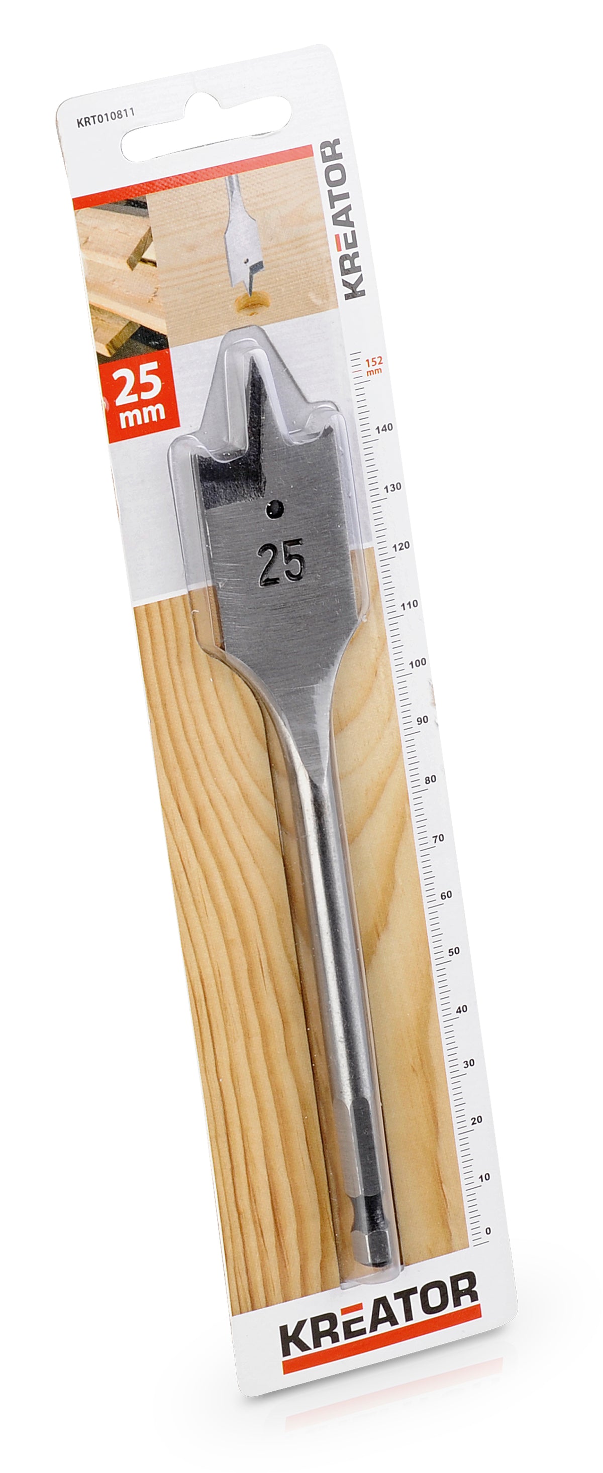 Fladbor Ø 25 × 152 mm med sekskantskaft