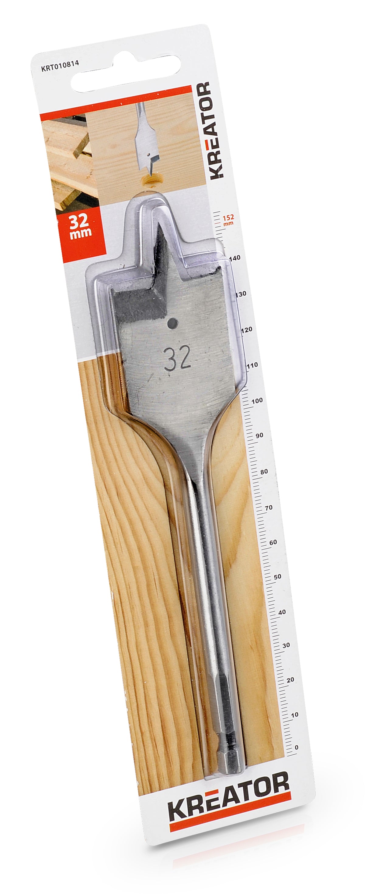 Fladbor 32,0 mm x 152 mm - 1/4 skaft