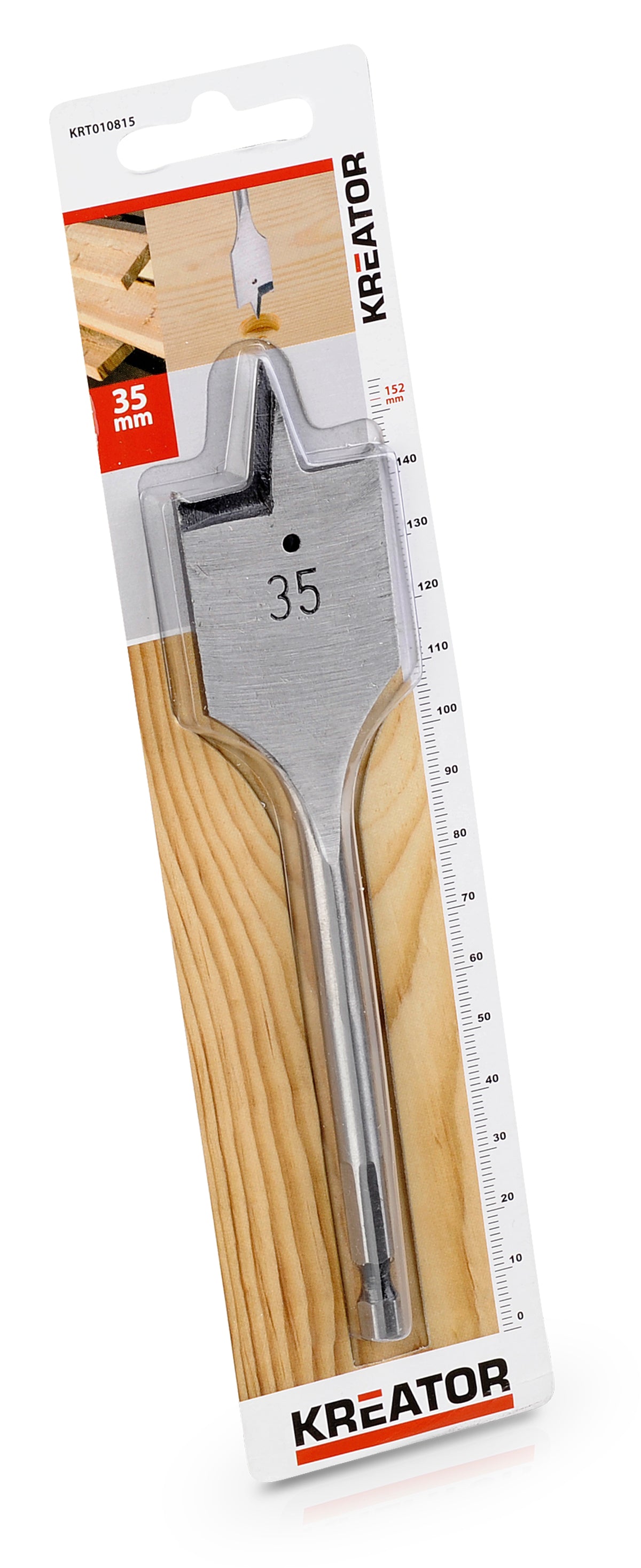 Fladbor 35,0 mm x 152 mm - 1/4 skaft