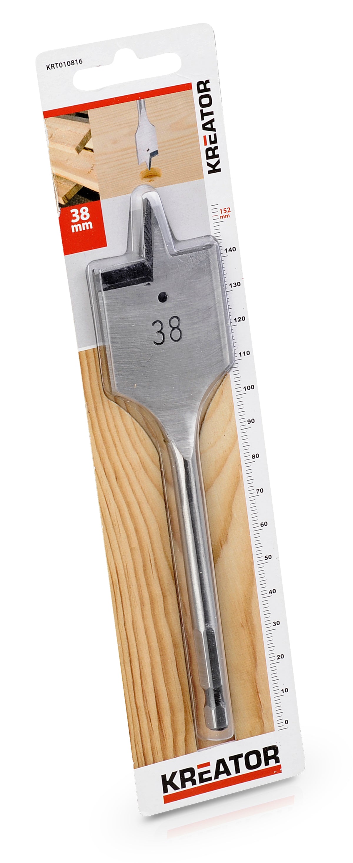 Fladbor 38,0 mm x 152 mm - 1/4 skaft