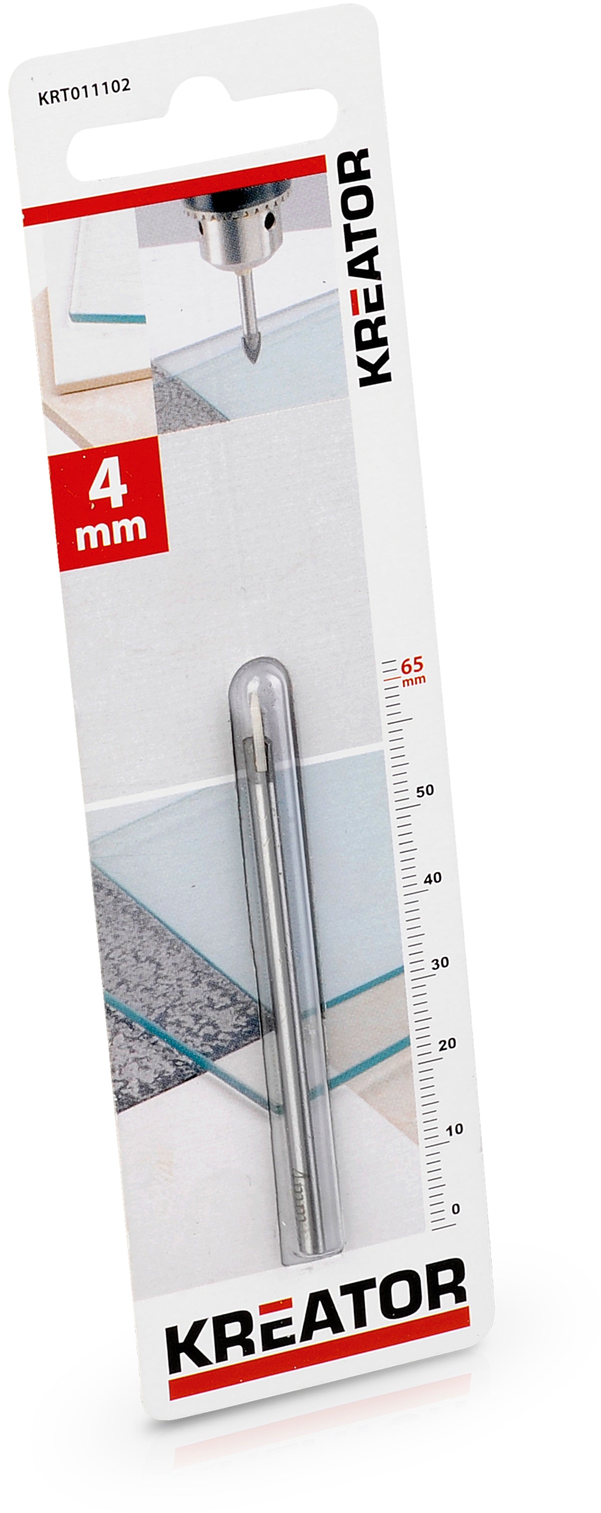 Flise og Glasbor 4 mm x 65 mm