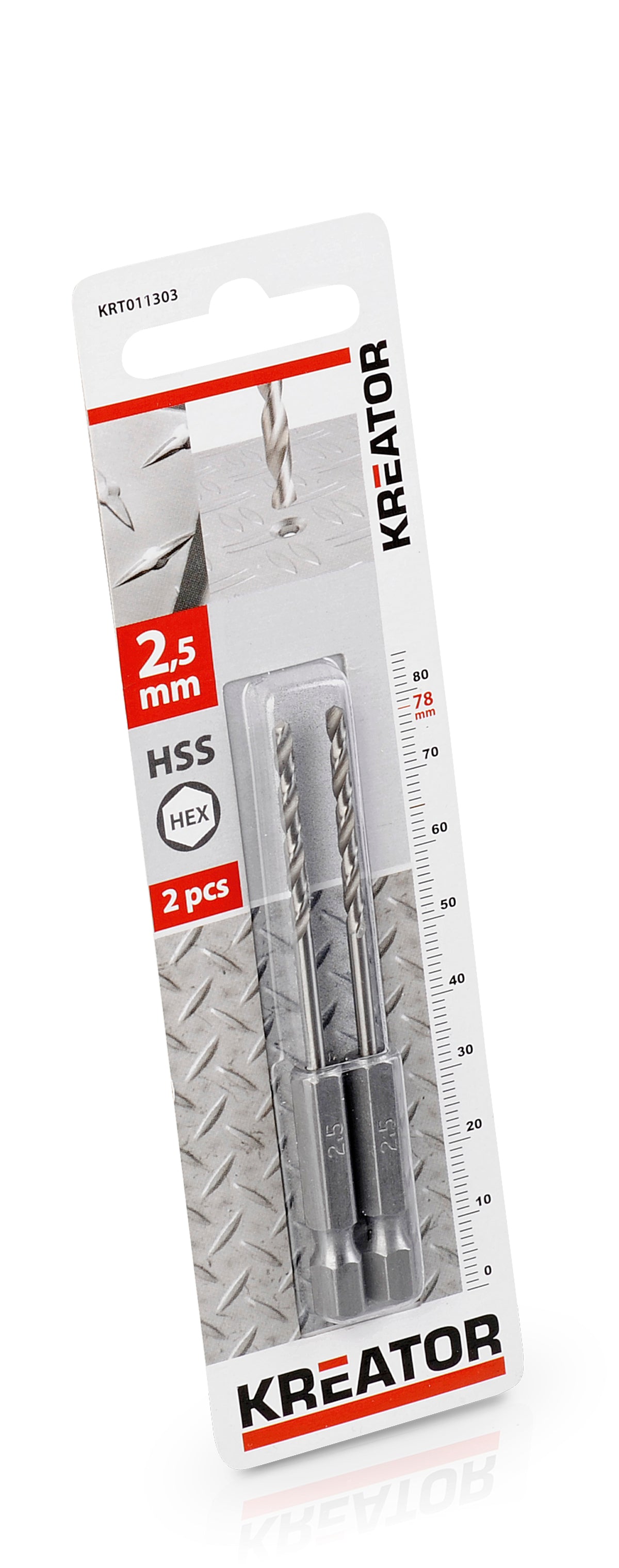 HSS Metalbor HEX 2,5 mm - 2 stk - AKKU