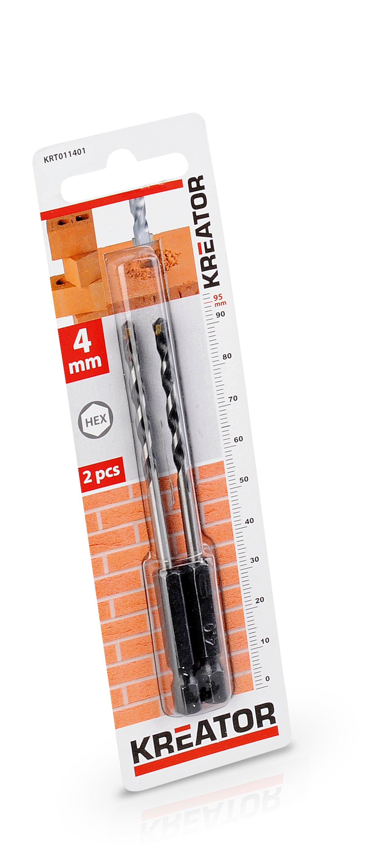 Betonbor HEX 4,0 mm HM 2 stk - AKKU
