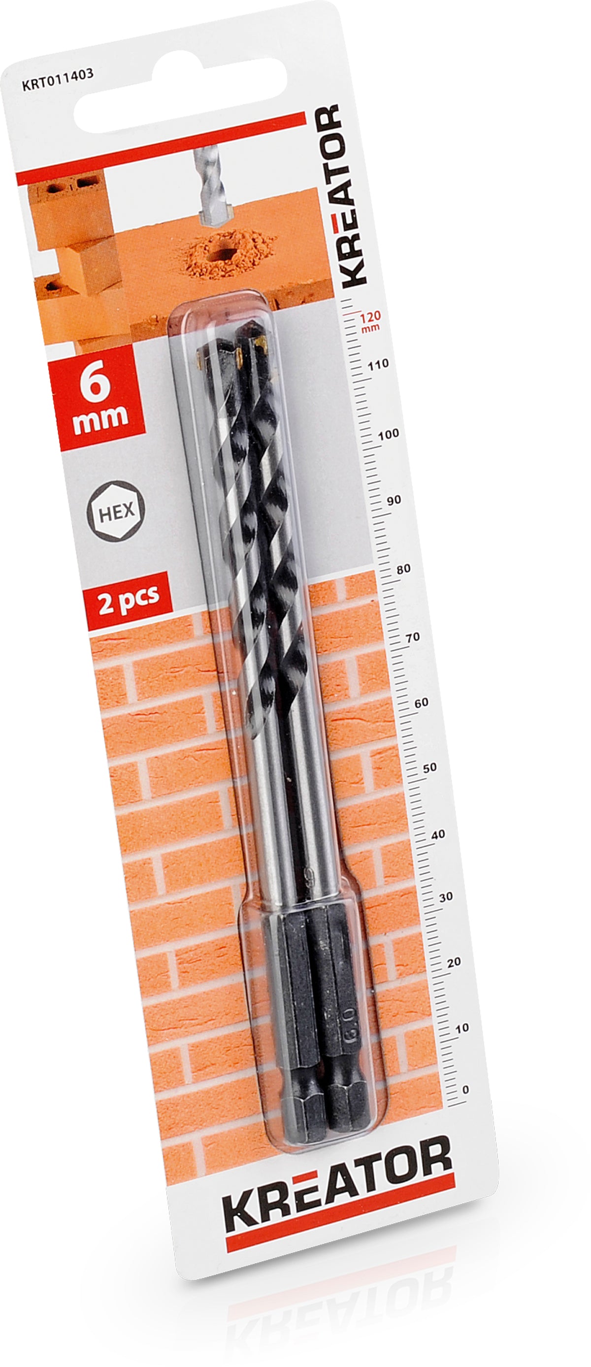 Betonbor HEX 6,0 mm HM 2 stk - AKKU
