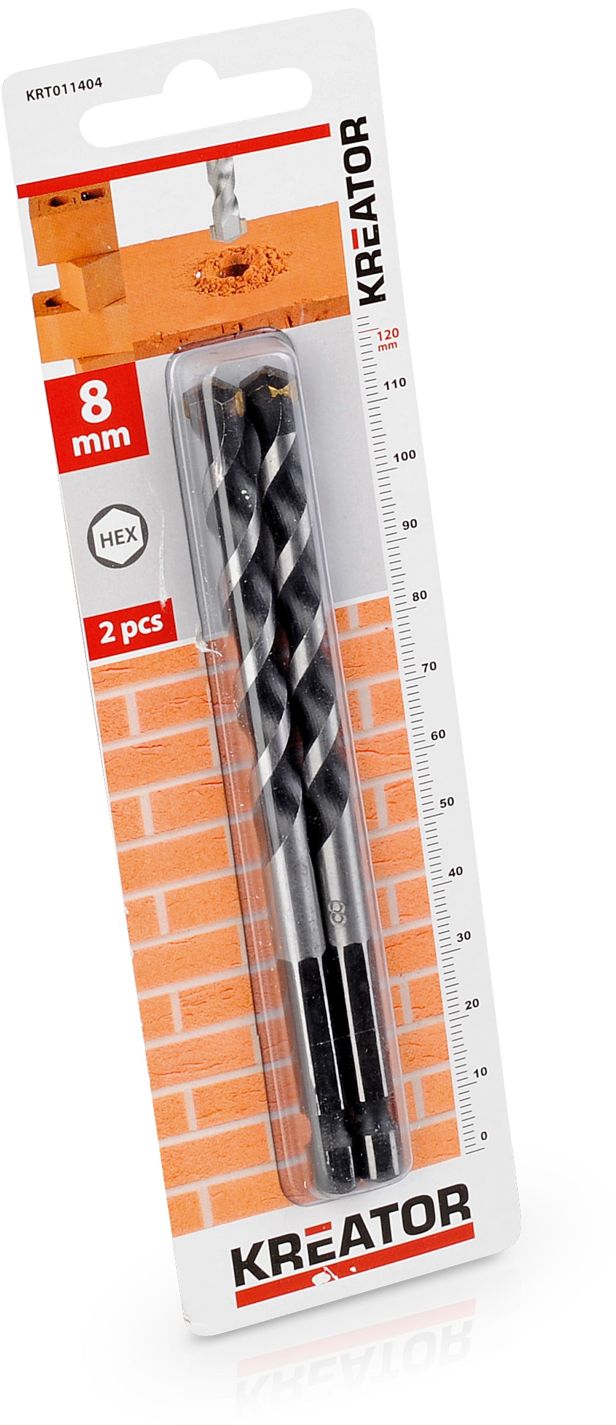 Betonbor HEX 8,0 mm HM 2 stk - AKKU
