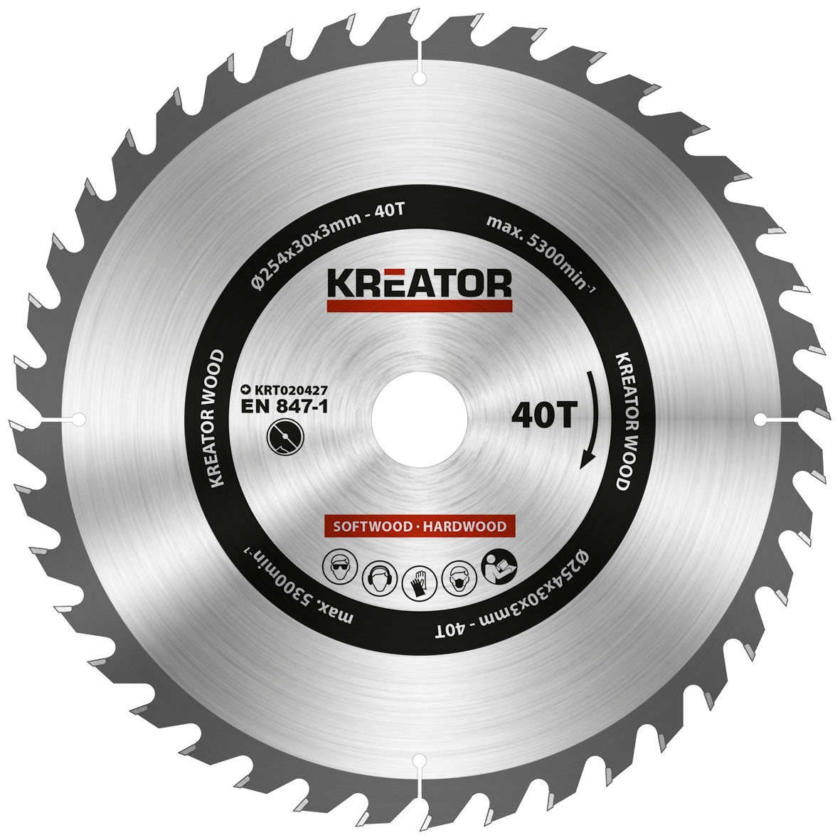 Rundsavsklinge 254 mm 40 HM tænder
