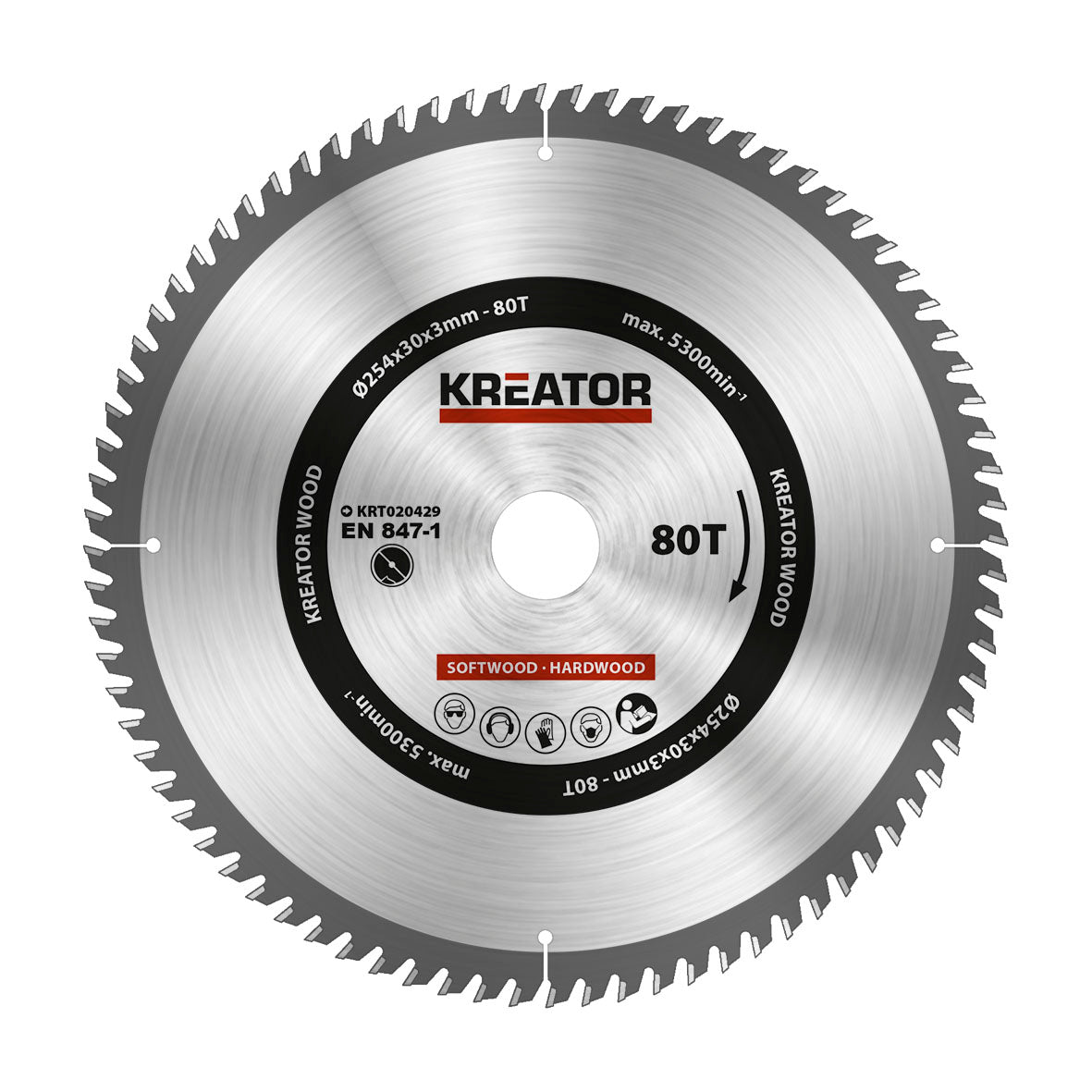 Rundsavsklinge HM Ø254 × 30 mm med 80 tænder