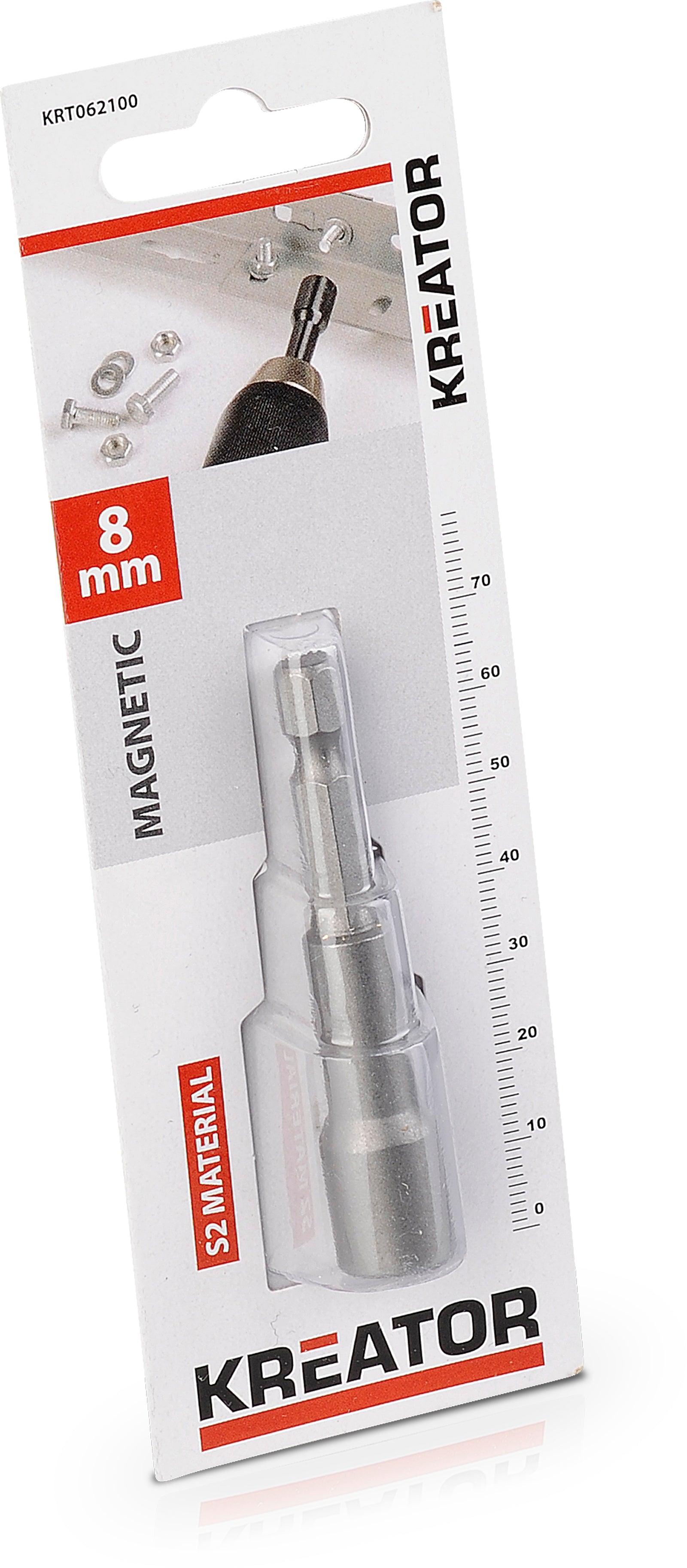Magnettop 8 mm - længde 70 mm